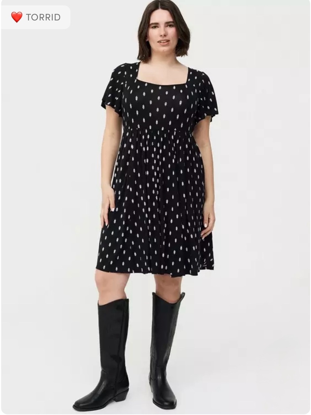 torrid NWT Flutter Sleeve Skater Mini Black Dress - Size 0X